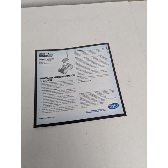 Monopoly Electronic Ultimate Banking 2015 Replacement Game Board Instructions - Picture 8 of 8